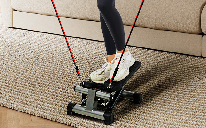 A Person Using Cursor Fitness Exercise Steppers A Person Using Cursor Fitness Exercise Steppers