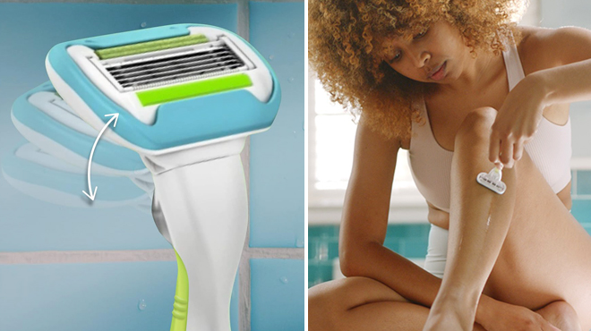 A Person Using Gillette Venus Extra Smooth Womens Razor