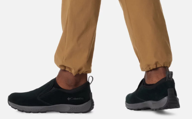 A Person Wearing Columbia Landroamer Camper Shoes A Person Wearing Columbia Landroamer Camper Shoes