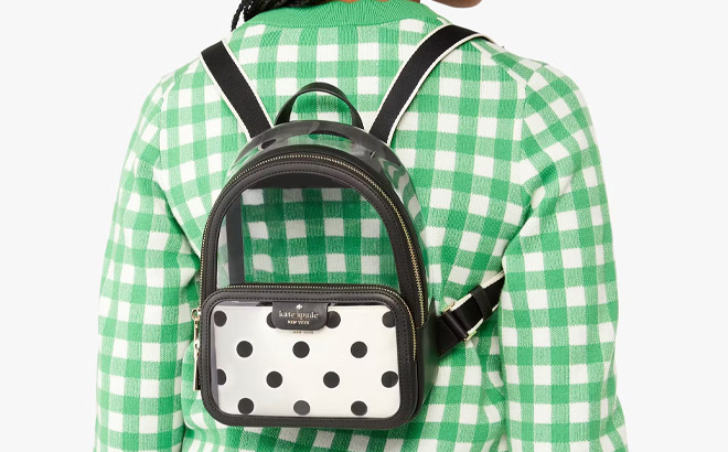 A Person Wearing Kate Spade Clare See Through Backpack