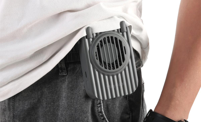 A Person Wearing the StayCool Rechargeable Personal Fans