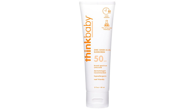 A Tube of Thinkbaby SPF 50 Baby Mineral Sunscreen A Tube of Thinkbaby SPF 50 Baby Mineral Sunscreen