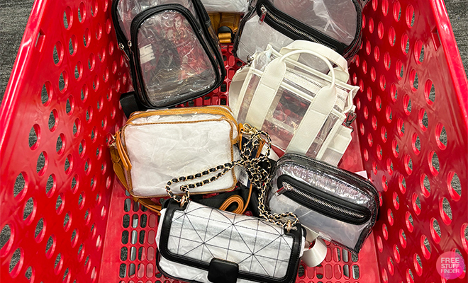 A Variety of Clear Bags in a Cart at Target
