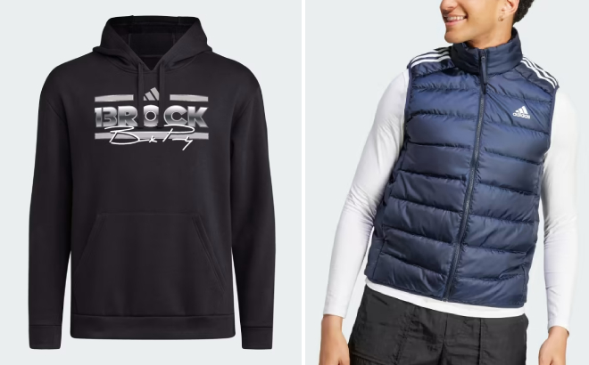 Adidas Purdy Graphic Hoodie and Essentials 3 Stripes Light Down Vest Adidas Purdy Graphic Hoodie and Essentials 3 Stripes Light Down Vest