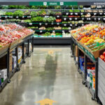 Amazon Fresh Store with Fruits and Vegetables on Shelves