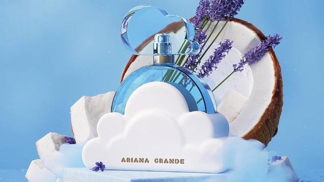 Ariana Grande Cloud Eau de Parfum on a Product Stand