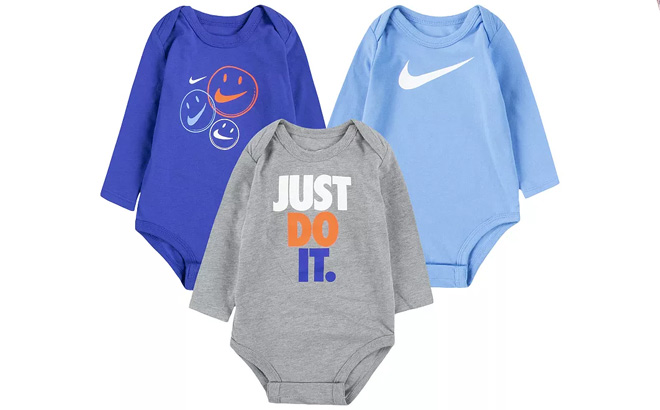 Baby Nike 3 Pack Jersey Bodysuits