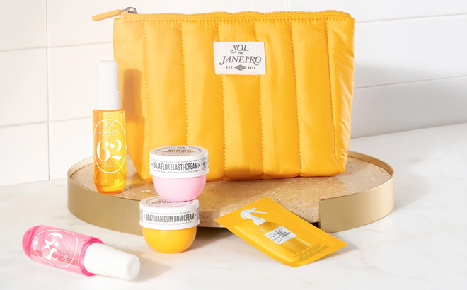 Bag with Mini Cheirosa 62 68 Perfume Mist Beija Flor Cream Brazilian Bum Bum Cream