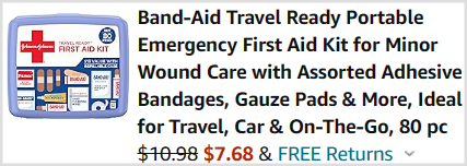 Band Aid First Aid Kit Checkout