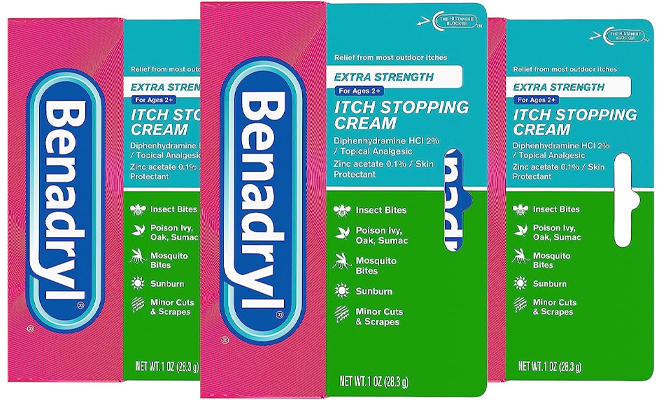 Benadryl Extra Strength Anti Itch Topical Cream 3 Pack