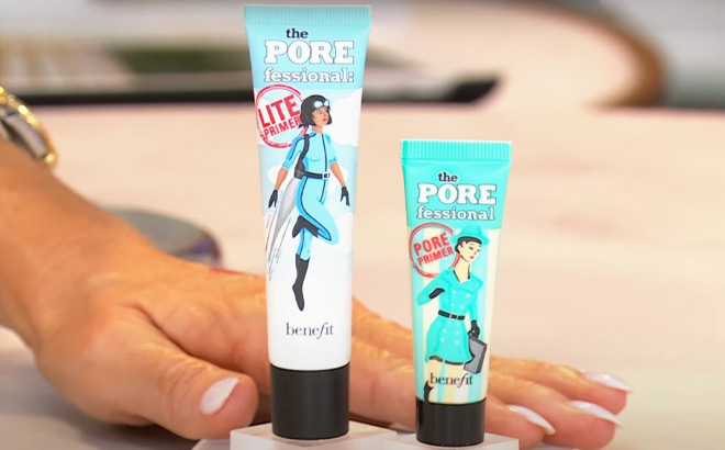 Benefit Cosmetics 2 piece POREfessional Primer Set on the Table