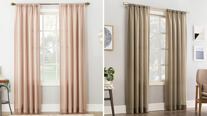 Berwick Linen Blend Semi Sheer Curtain Panel