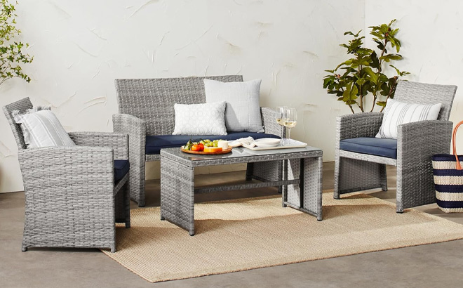 Best Choice Products 4 Piece Outdoor Wicker Patio Conversation Furniture Set 1 Best Choice Products 4 Piece Outdoor Wicker Patio Conversation Furniture Set 1