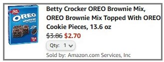 Betty Crocker Brownie Mix Final Price at Checkout
