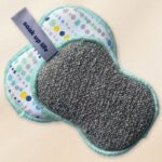 Bright Habits 2 Pack Washable Sponges on a Beige Background