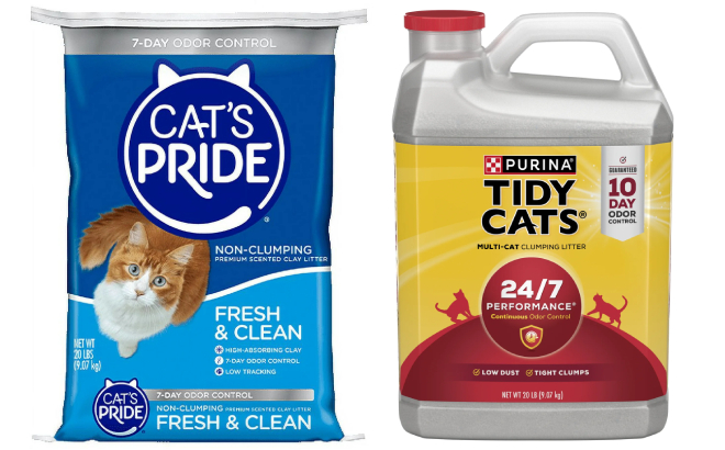 Cats Pride Fresh Clean Scented Cat Litter and Purina Tidy Cats Clumping Cat Litter Cats Pride Fresh Clean Scented Cat Litter and Purina Tidy Cats Clumping Cat Litter