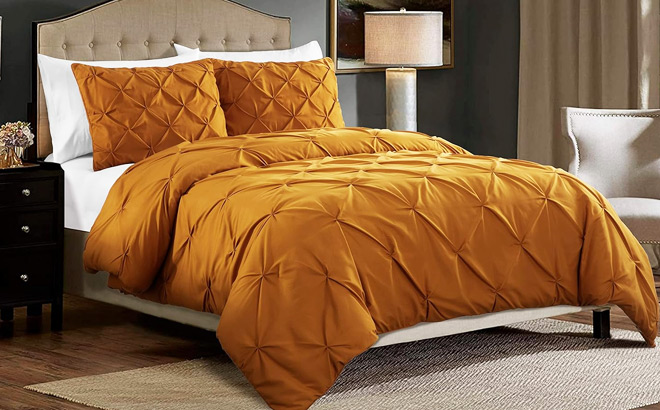 Chezmoi Collection 3 Piece Queen Comforter Set spice Chezmoi Collection 3 Piece Queen Comforter Set spice