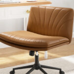 Chitooma Armless Office Desk Chair in Brown Color