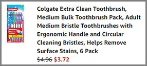 Colgate Extra Clean Toothbrush 6 Pack at Amazon