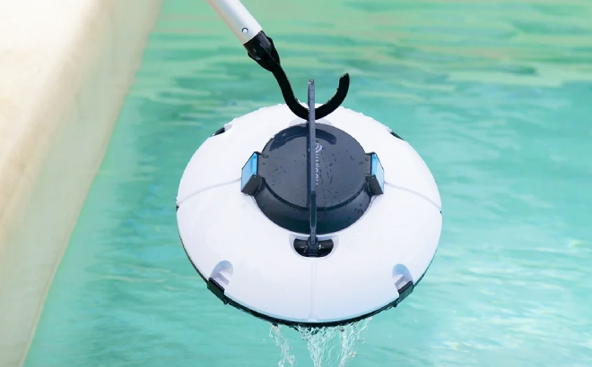 Cordless Robotic Pool Cleaner Retrieved from the Pool