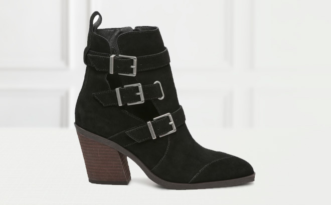 Crown Vintage Stralla Bootie in Black Color on the Table