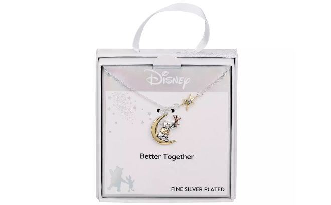 Disney Winnie the Pooh Fine Silver Plated Crystal Pendant Necklace