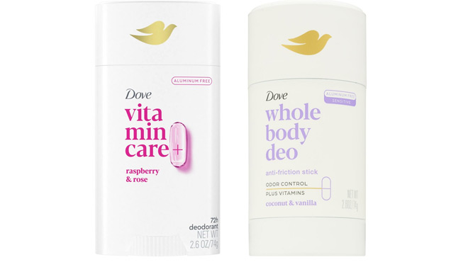Dove Vitamin Care Deodorant and Dove Whole Body Deodorant
