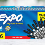 EXPO Low Odor Dry Erase Markers in Black Color 36 Count