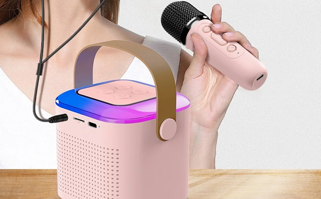 Eccomum Mini Karaoke Machine with Wireless Microphone