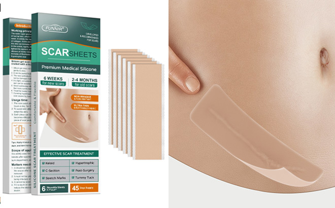 FUNNIR Silicone Scar Sheets 6 Pack