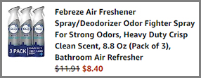 Febreze Air Freshener Spray 3 Pack at Amazon Febreze Air Freshener Spray 3 Pack at Amazon
