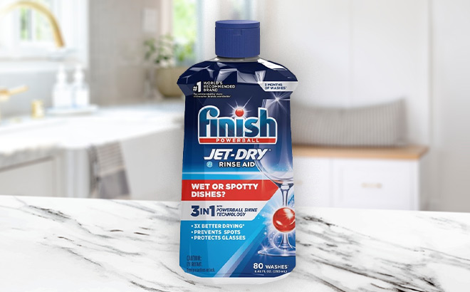 Finish Jet Dry Rinse Aid on the Table Finish Jet Dry Rinse Aid on the Table