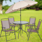 Flash Furniture Nantucket 6 Piece Patio Dining Set with Glass Table