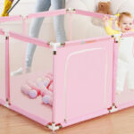 Foldable Safety Baby Playpen in Pink Color