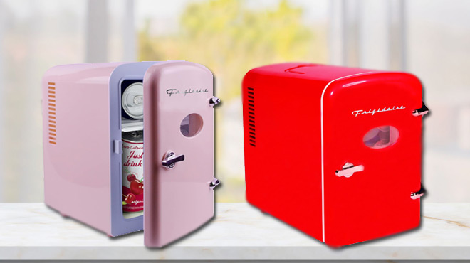 Frigidaire Mini Portable Fridge in Pink and Red Colors