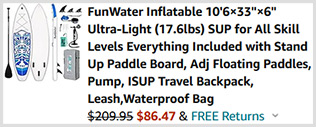 FunWater Inflatable Ultra Light Stand Up Paddle Board Screenshot