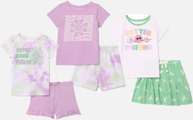 Garanimals Toddler Girls Mix and Match Kid Pack Outfit Set