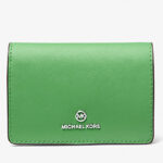 Green Michael Kors Saffiano Medium Leather Wallet