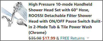 Handheld Shower Head Set at Checkout
