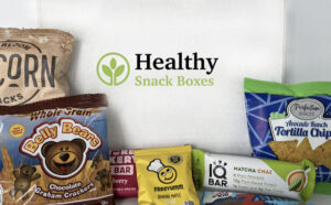 Healthy Snack Box with Snacks Around it
