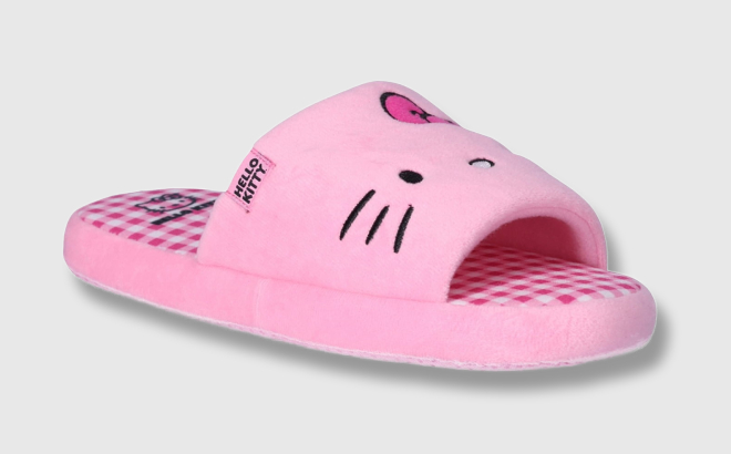 Hello Kitty Embroidered Velour Slide Slippers