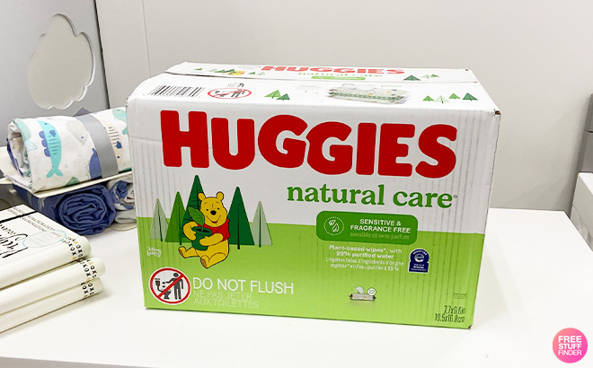 Huggies Natural Care Wipes on the Table