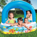 Kids Playing in an H2OGO Inflatable Square Kiddie Pool