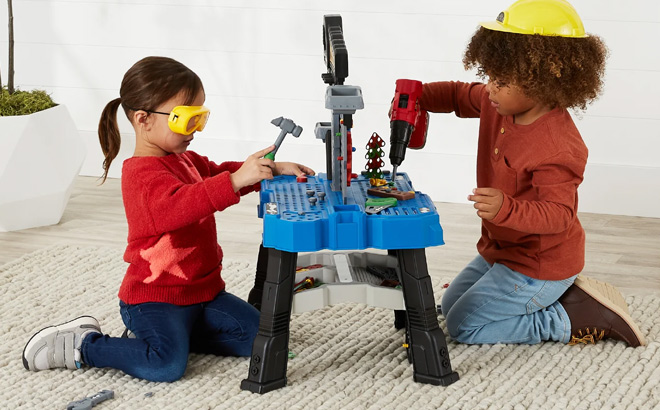 Kids Playing with Pretend Play Kids Workbench Kids Playing with Pretend Play Kids Workbench