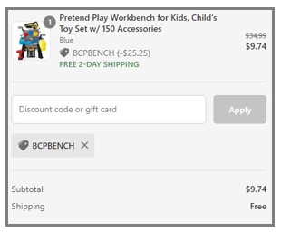 Kids Workbench Order Summary Kids Workbench Order Summary