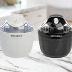 Kitchen HQ 2 pack Ice Cream Makers in Black and White on a Kitchen Counter