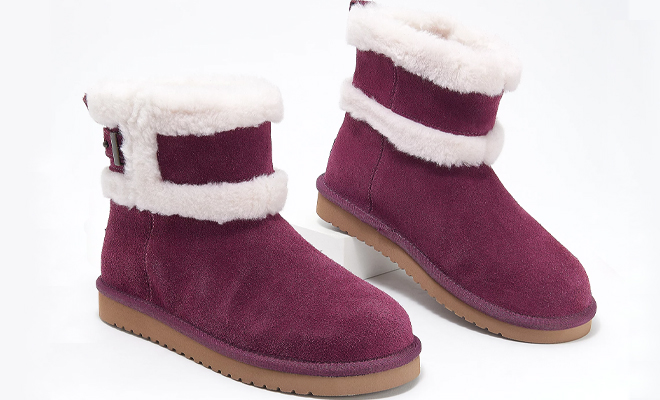Koolaburra by UGG Suede Mini Winter Boots in the Color Plum