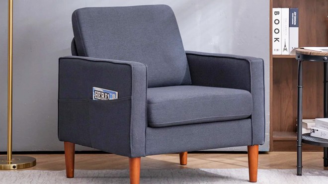 Ktaxon Modern Single Sofa Chair in Dark Grey