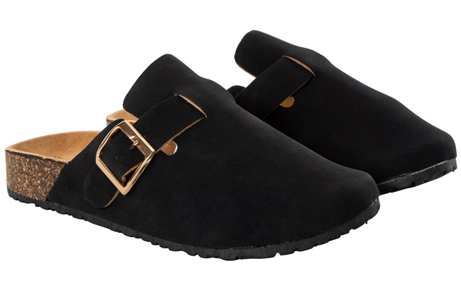 Ladies Buckle Clog Slides