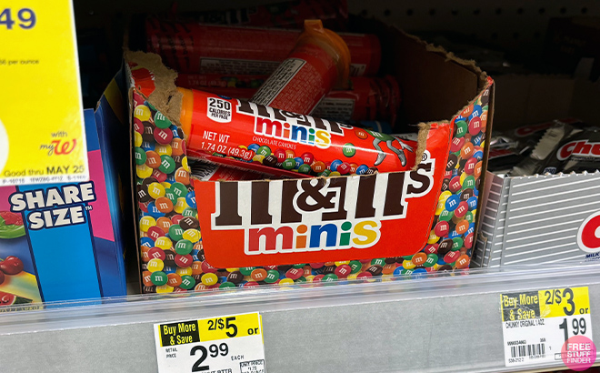 MMs Minis Milk Chocolate Candy in shelf